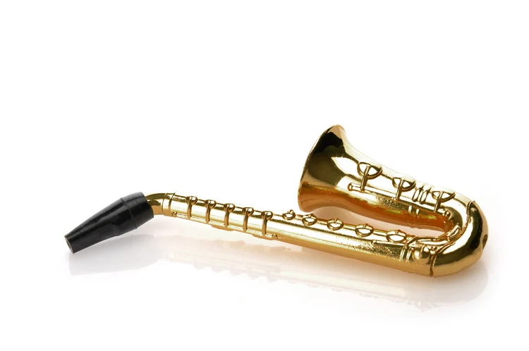 Two Style Small / Big 1X Reggae Saxophone Shaped Metal Smoking Pipe Portable Aluminum With 5 Screen Tobacco Herb Pipes | Дом и сад