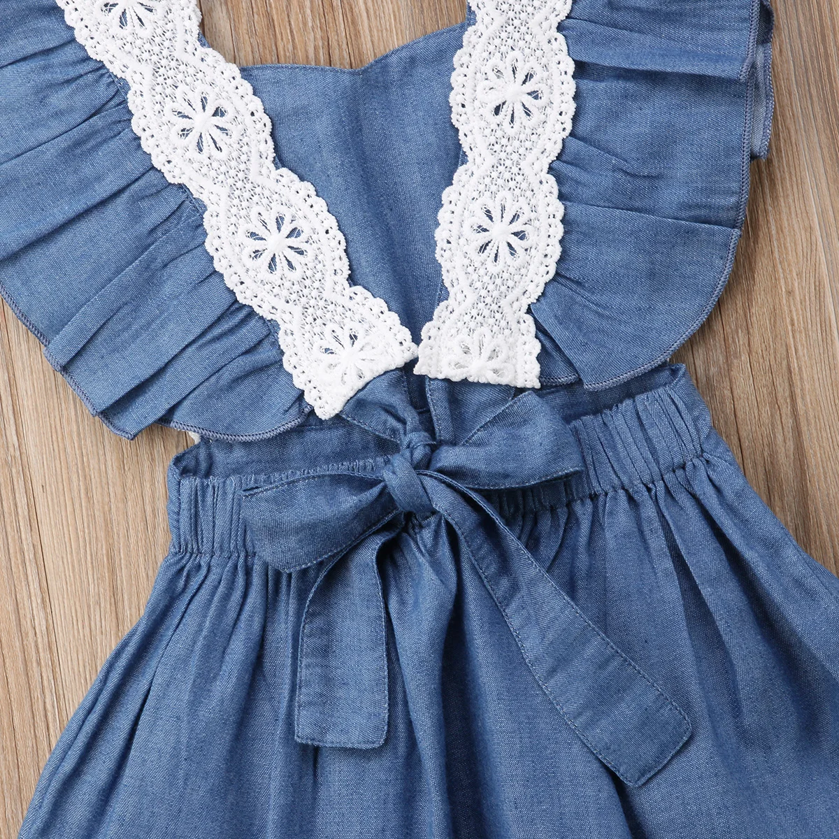 Summer Princess Baby Kids Girls Sundress Toddler Denim Lace Dress Clothes Dresses Sleeveless Cute Clothing | Детская одежда и