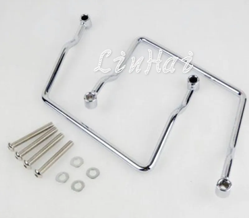 Хромированная стальная сумка для седла Опорный кронштейн подходит Yamaha V Star XVS