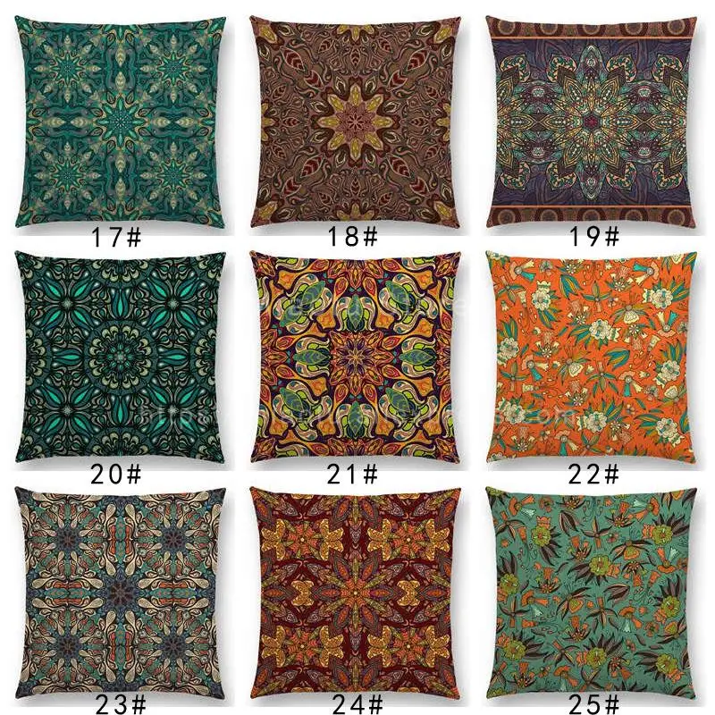 Boho Красочные цветы абстрактный этнический чехол для подушки с цветочным принтом