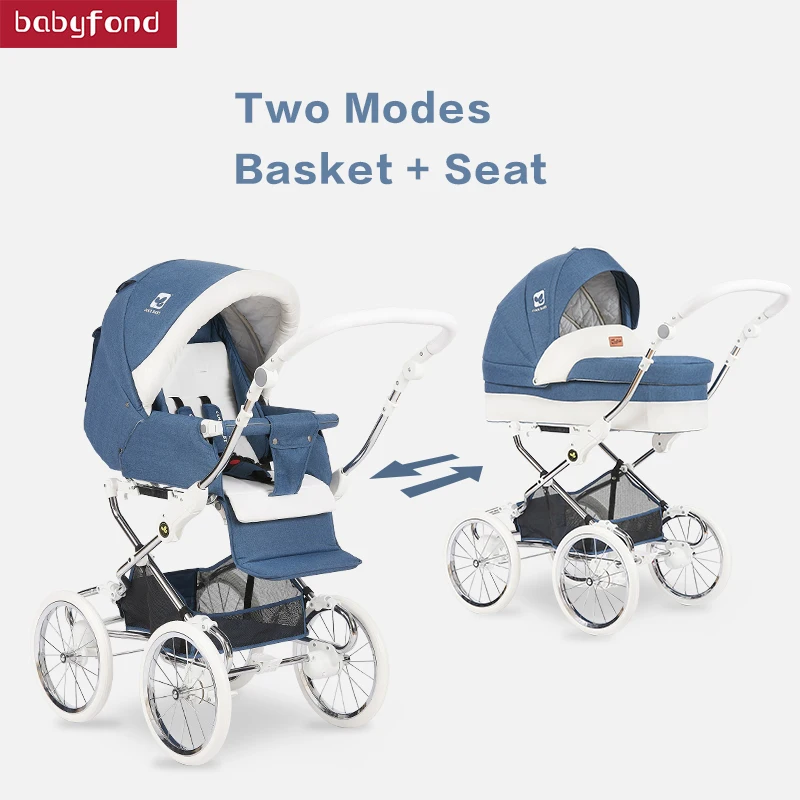 Детская коляска Babyfond 2 в 1 с большим пространством двухсторонняя трехколесная