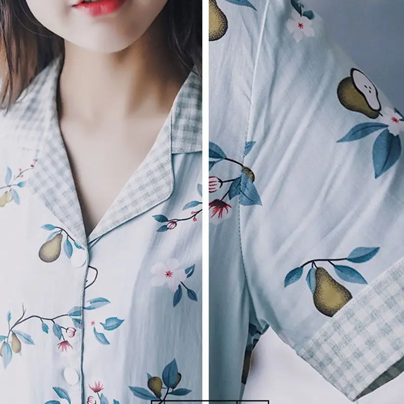 Smmoloa/летние милые пижамные комплекты с принтом женская шелковая Хлопковая пижама