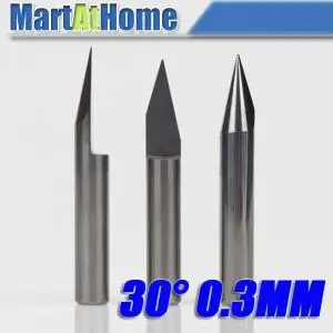 30 шт./лот карбид точность без заусенцев ЧПУ PCB гравировальные биты плоские