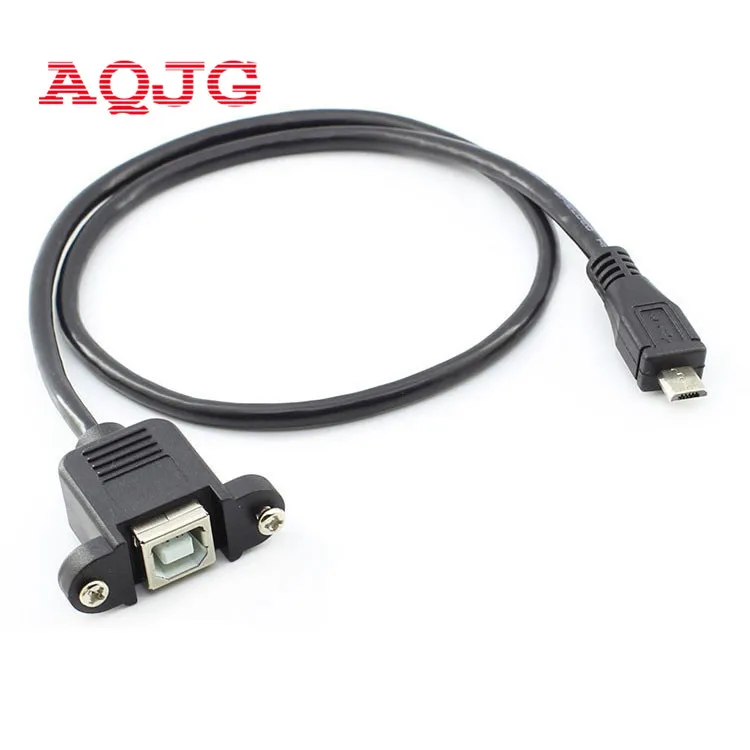 10 шт. Новый 50 см USB 2 0 B гнездо принтера Панель Крепление к Micro 5 pin Мужской кабель 1 м