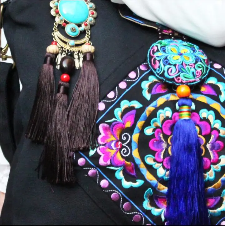 Китайский бренд женские большие сумки с цветочной вышивкой Hmong Boho этнические