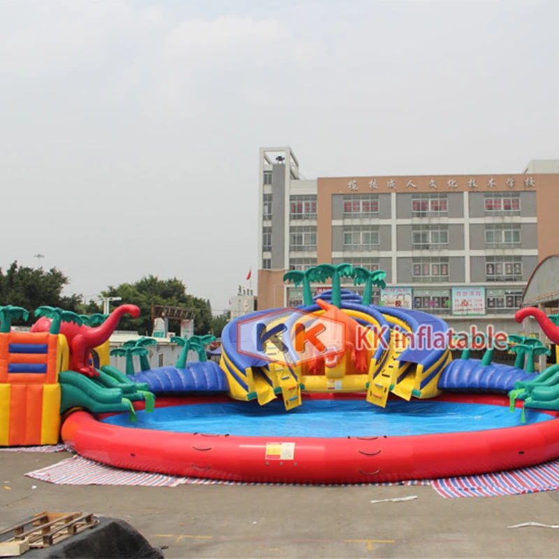Koop Jurassic Dinosaur Water Park, Opblaasbare Water Park Combinatie