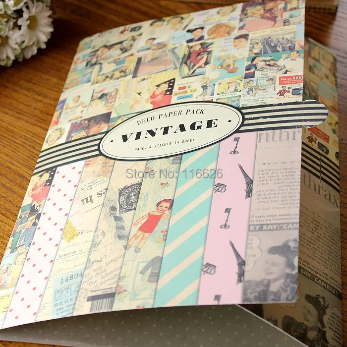 Винтажная большая подарочная упаковочная бумага A3/A4 размер с декоративными