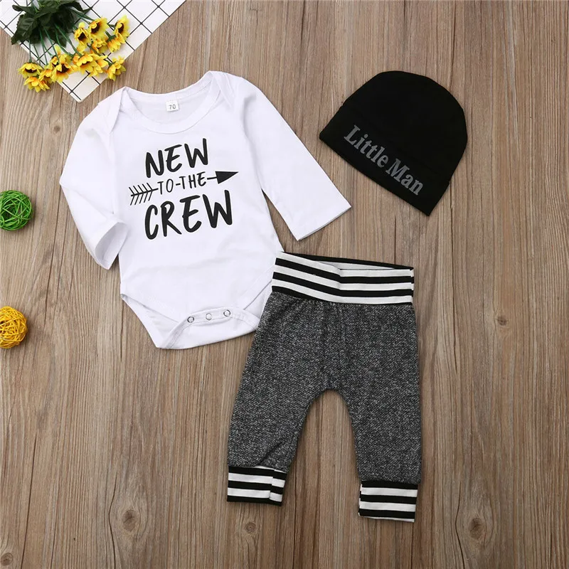 2019 New Fashion Toddler Infant Newborn Baby Girl Boy Letter Romper+Pants Outfit Clothes Bodysuit Playsuit 0-24M | Детская одежда и