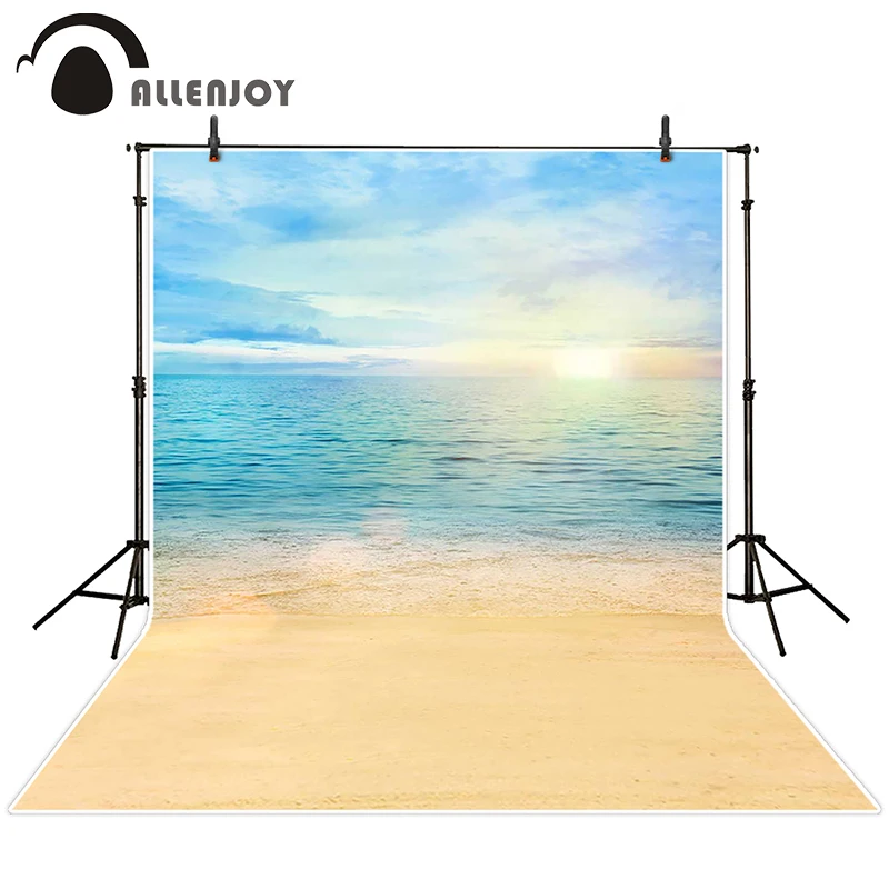 Фон для фотосъемки Allenjoy с летним небом солнцем морем океаном пляжем фон