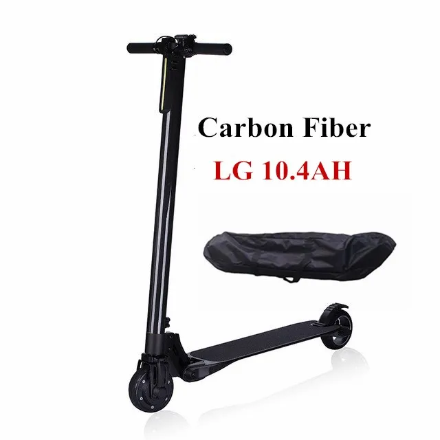 Carbon Fiber LG10 Складной S3 скутер Pro Carbon Электрический Скутер Ховерборд 10.4AH LG Аккумулятор для взрослых и детей электрический велосипед - Цвет: Carbon Fiber LG10