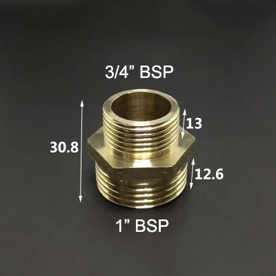 1/" 1/4" 3/" 1/2" 3/" 1" BSP наружная резьба латунный фитинг редуктор Шестигранная ниппельная муфта соединитель Адаптер для воды Топливный Газ - Цвет: NO12