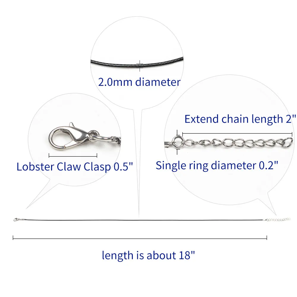 Шнур для ювелирных изделий 2 мм шнур ожерелья с застежкой лобстером из вощеной