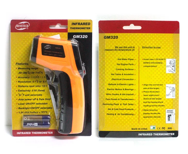 Мини ручной инфракрасный термометр пистолет Бесконтактный Температура