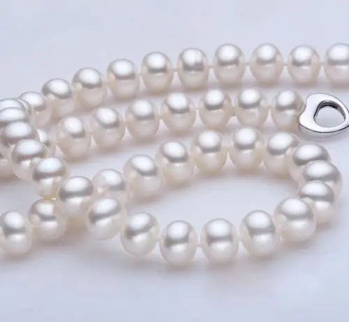 Женский свадебный Шарм Jew.657 набор Жемчужное ожерелье браслет AAA + 8 9 мм белый