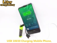 18650 usb 3 7v 3500mah li ion usb rechargeable battery dc charging input and output cellphone powerbank