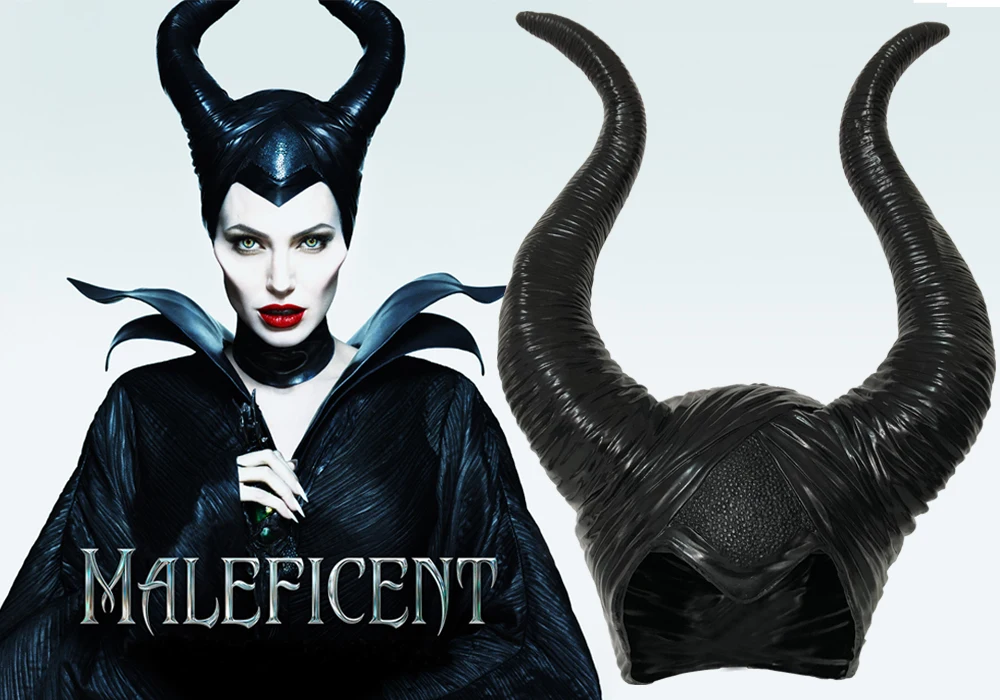 Maleficent рога косплей маска головные уборы Черная Королева шлем головной убор Хэллоуин маскарадные реквизиты для вечеринки