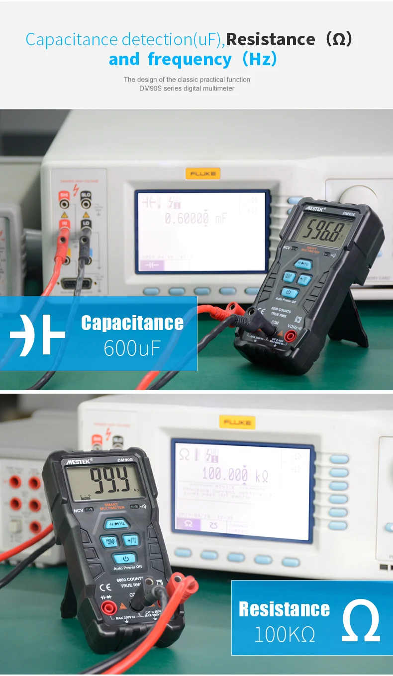 MESTEK DM90S высокоскоростной Полный Интеллектуальный мультиметр NCV True RMS цифровой автоматический анти-сжигание Портативный Универсальный мультиметр