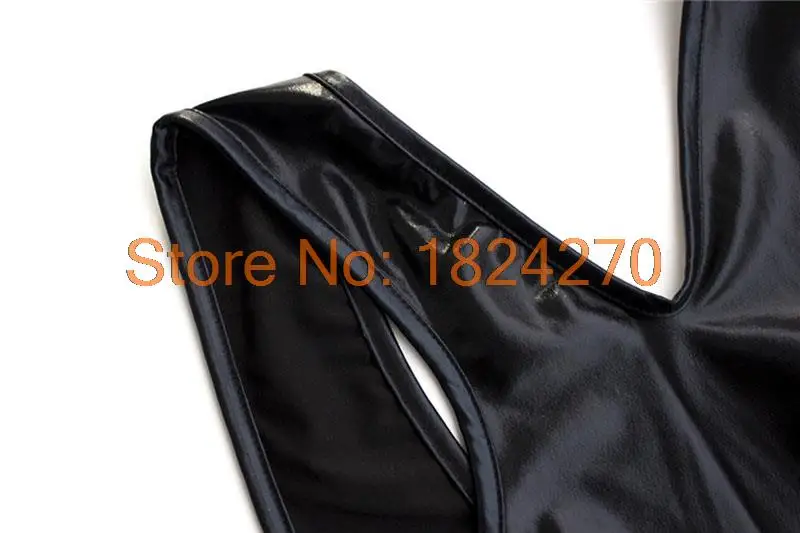 Искусственная кожа с открытой промежностью облегающее боди сексуальное нижнее