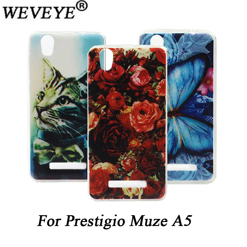 Мягкий чехол из ТПУ для Prestigio Muze A5 PSP 5502DUO с рисунком кота Льва розы цветов 5502DUO|case for