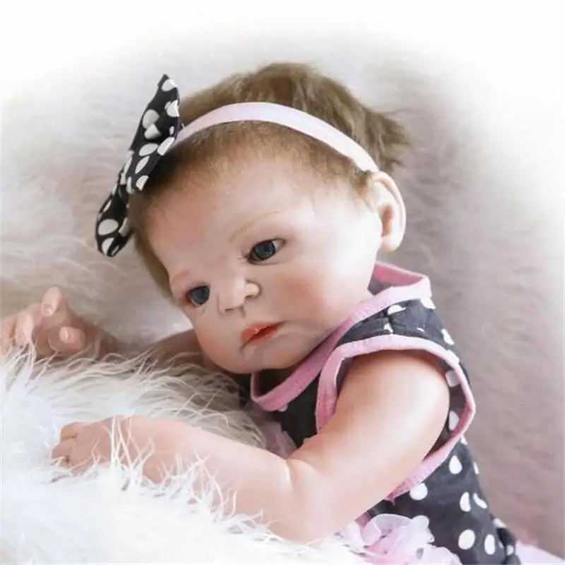 57 см 22 дюймов Reborn Baby Doll Мягкие силиконовые полный Boby и кукольная одежда для