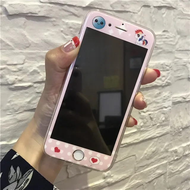 Защитное стекло для iPhone 8 7 6 6s Plus Закаленное стекло Защитная пленка закаленное стекло стежка Единорог узор - Цвет: 99