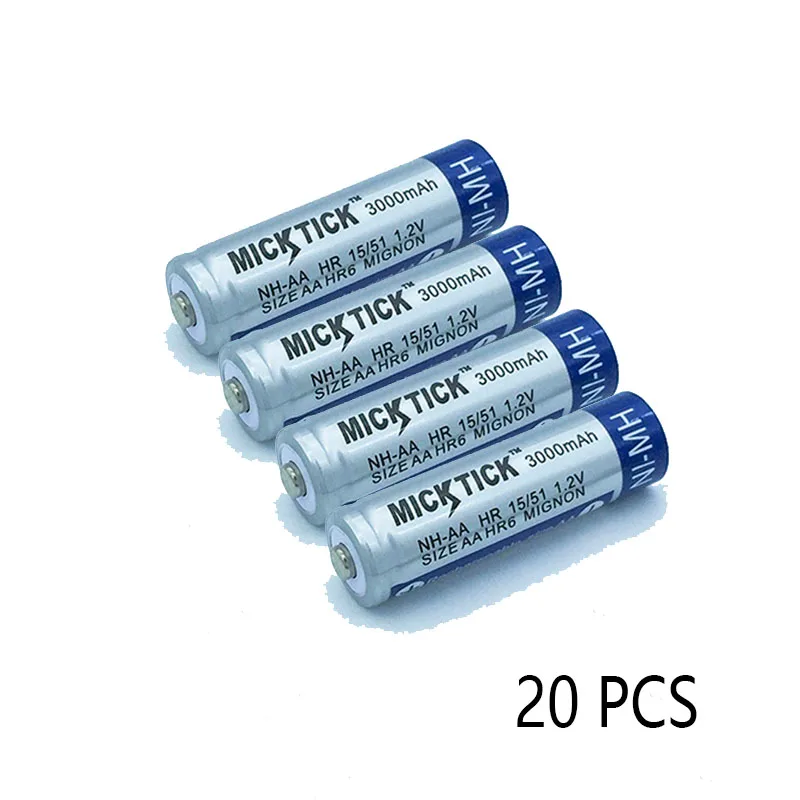 20PCS 4/8/12/20 Вт, 30 Вт, AA 2A aa 1,2 V 5# разъемная застежка-молния 3000 мА/ч, Перезаряжаемые Батарея металл-гидридных или никель Перезаряжаемые Batteria батареи Камера игрушечные часы MP3 - Цвет: 20PCS