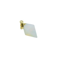 5pcs white natural crystal quartz opal pendant women jewelry healing pendant gold point stone pendant for necklace