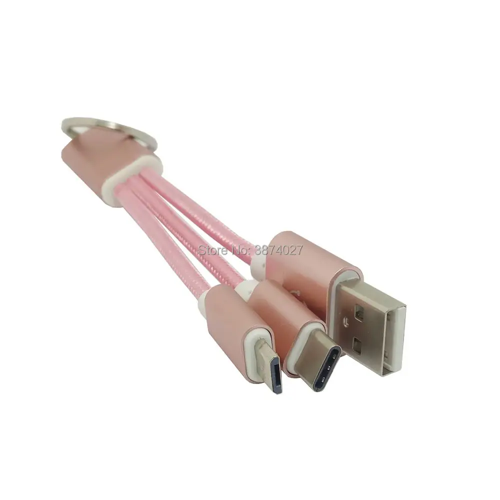 Универсальный брелок USB кабель для передачи данных Портативный 2 в 1 зарядки Micro Usb