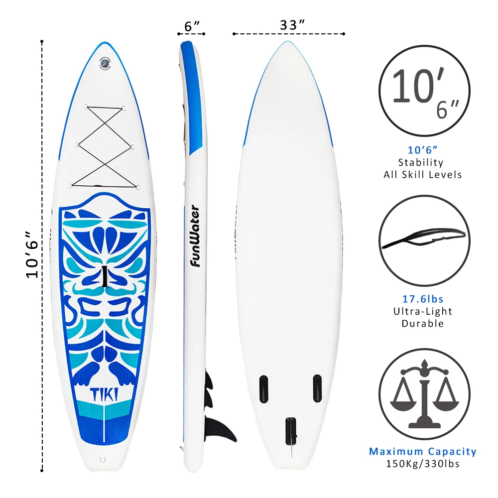Надувная доска для серфинга Sup Board набор весла 320*84*15 см с рюкзаком поводком
