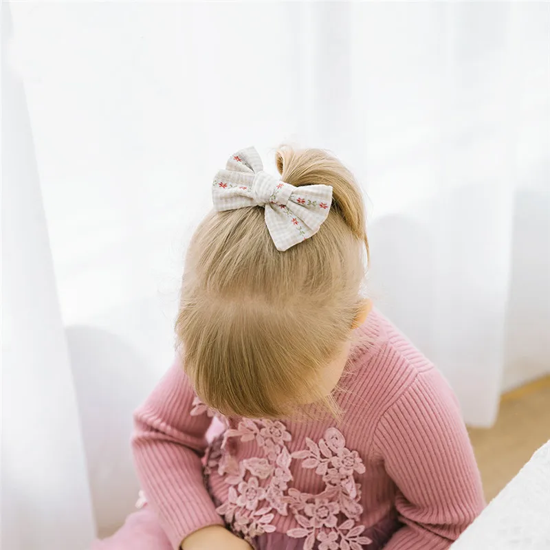 Милые заколки для волос ручной работы милые детские тканевые с мелким принтом