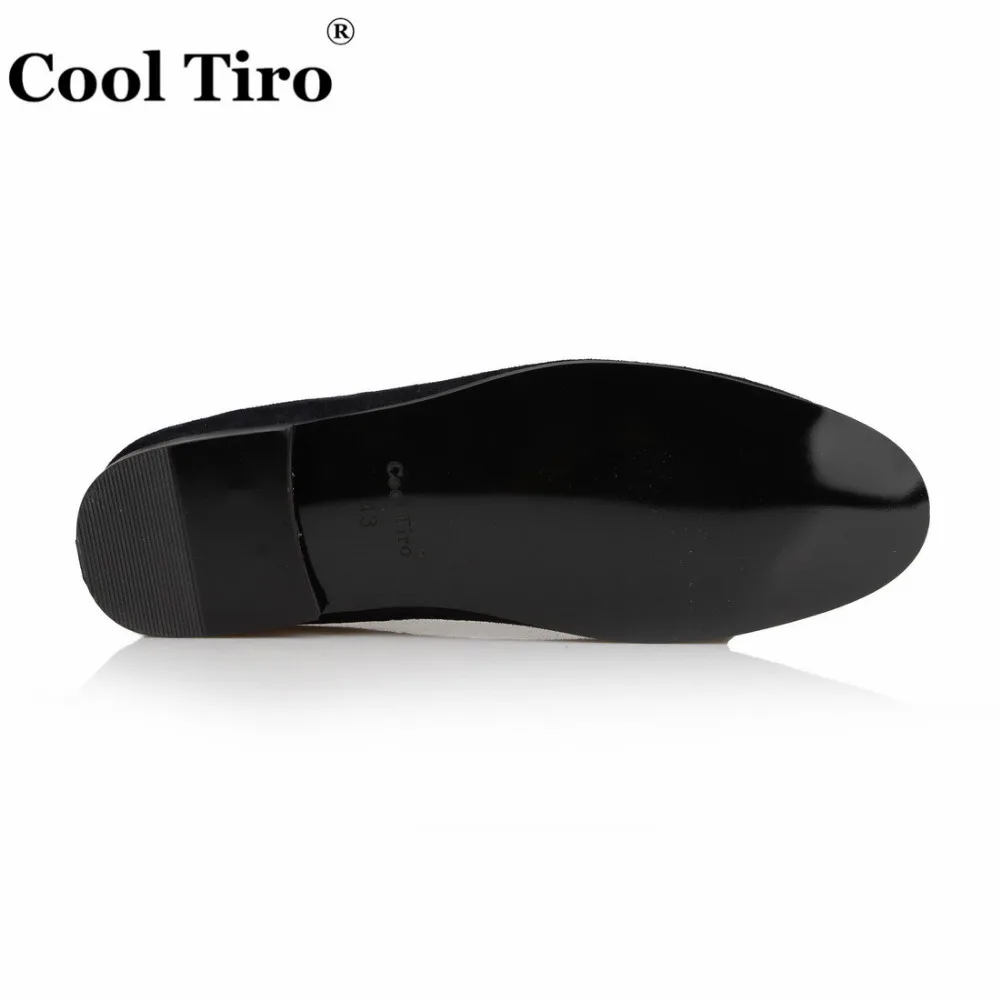 COOL TIRO/2018 брендовые черные замшевые тапочки с кисточками велюровые слипоны для