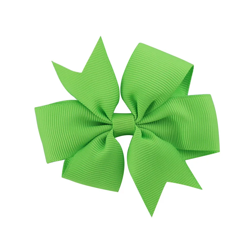20 Green 3 дюйма,, новинка, корсажная лента, твердый бант-бабочка, заколки для волос, заколки для волос для детей, девочек, новорожденных, аксессуары для волос - Цвет: 20 Green