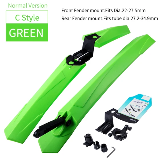 C Normal Green WEST BIKING быстросъемные крылья для горного велосипеда 2 шт. переднее заднее Велосипедное крыло 24 26 27,5 29 дюймов MTB Велосипедное крыло - Цвет: C Normal Green