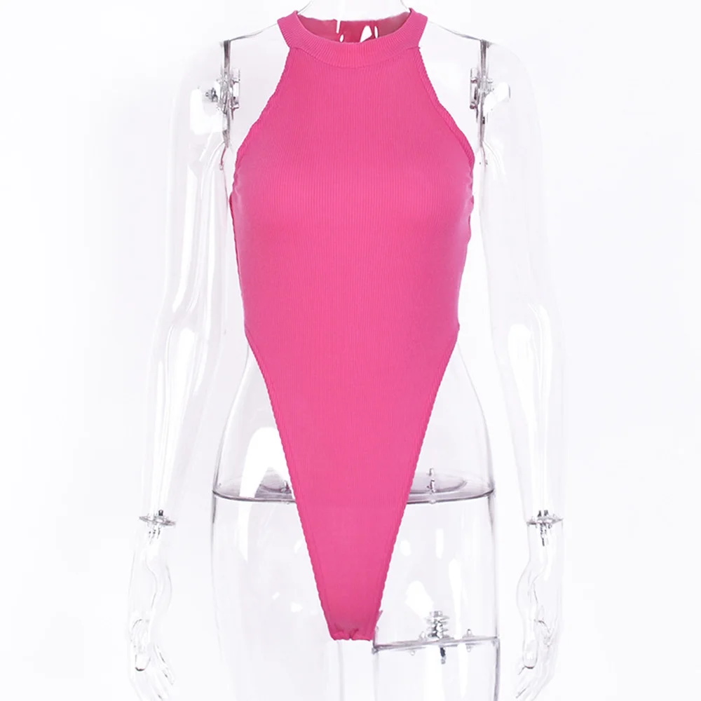 Летнее боди Для женщин сексуальное комбинезон комбинезоны сплошной цвет одежда