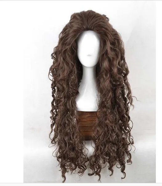 Длинные коричневые волнистые синтетические парики Bellatrix Lestrange термостойкий