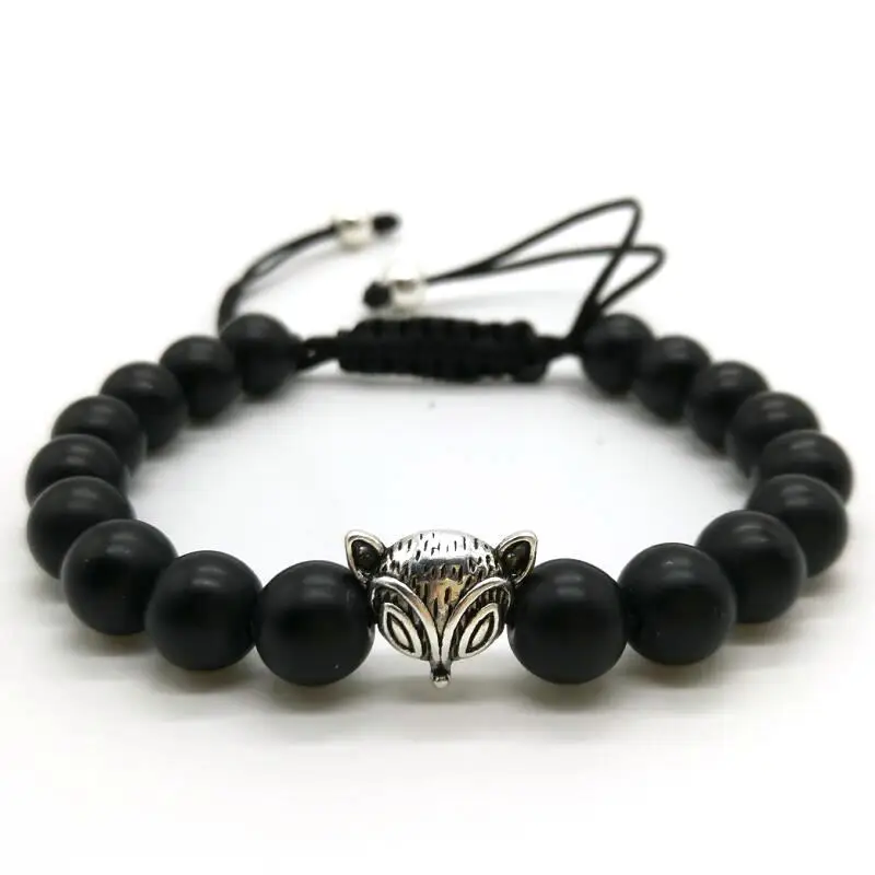 Унисекс черный матовый камень браслеты для женщин ювелирные изделия