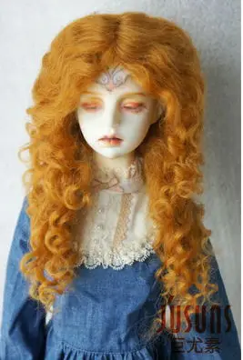 Light carrot M3 JD139 1/3 SD мохер BJD парик длинные MID прощание вьющиеся кукла парик 8-9 дюймов кукла аксессуары - Цвет: Light carrot M3