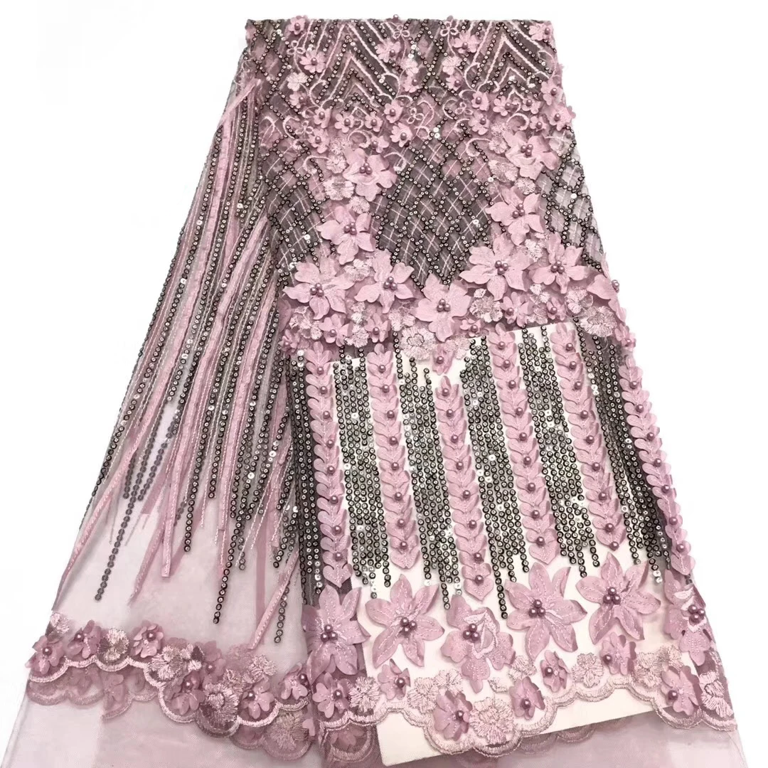 5yards Fancy lace embroidery design mesh fabric nigerian net dp | Дом и сад