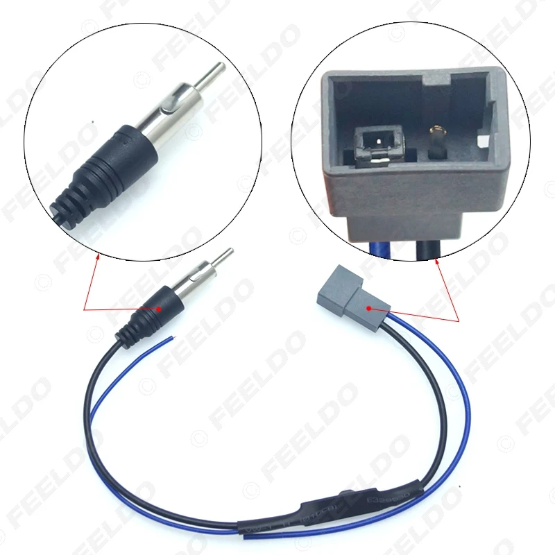 FEELDO 1 шт. Автомобильная Стерео FM/радио антенна вилка подключения адаптер с