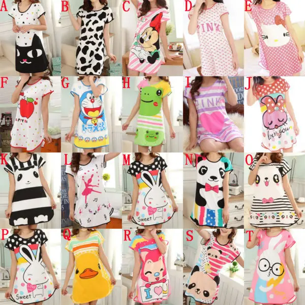 Новинка 2016 женские свободные ночные рубашки для сна одежда милое нижнее белье