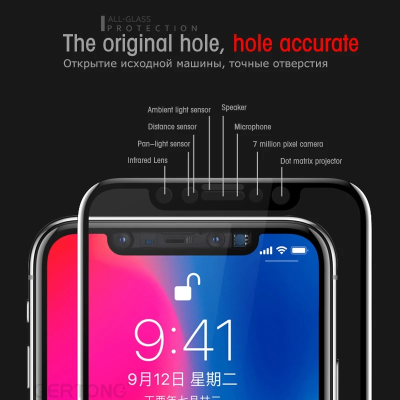 2.5D полное покрытие закаленное стекло для iPhone XS MAX XR 7 8 Plus SE Защитная пленка экрана X