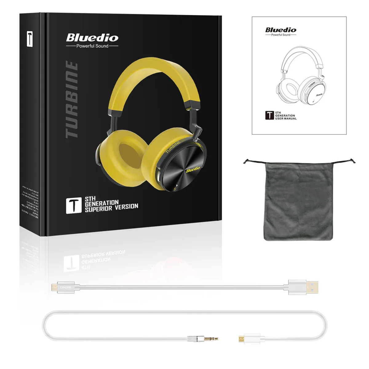 Беспроводные Bluetooth наушники Bluedio T5S портативная гарнитура с активным