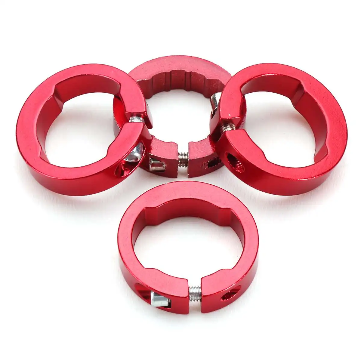 Red 12mm 4 шт. Велосипедное кольцо для захвата сплав замена замка на стопорных колец 8/12 мм для рукоятка ручки MTB руль для велосипеда, Запчасти - Цвет: Red 12mm
