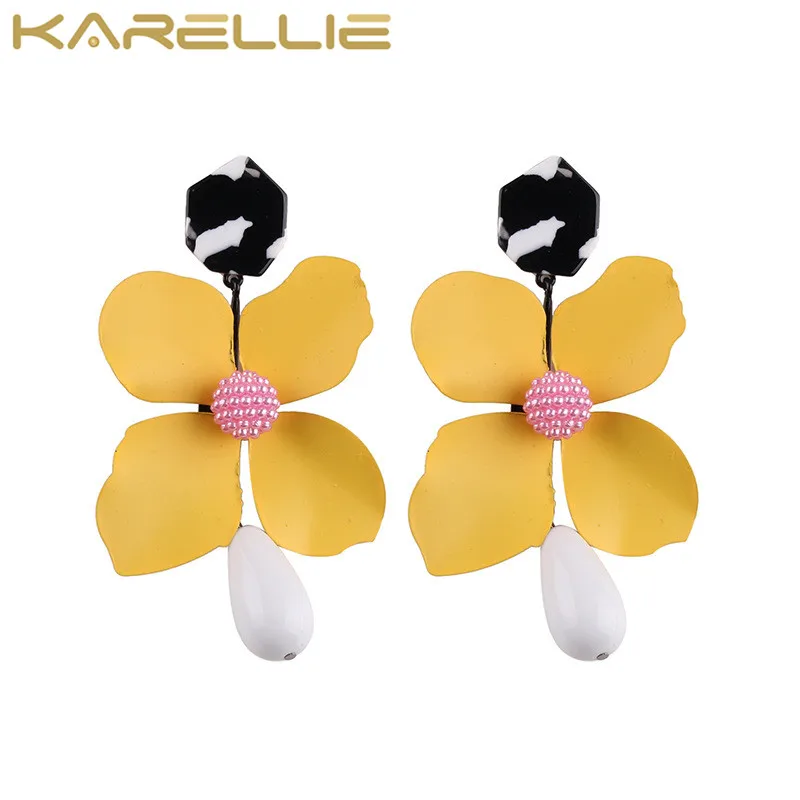 KARELLIE Новая мода цветок серьги Мода себе мотаться падение Для женщин оптовая