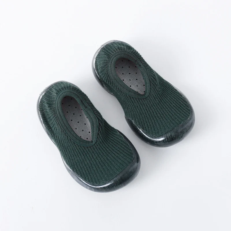 Deep Green Носки для малышей домашние тапочки с резиновой подошвой Нескользящие Детские носки с резиновой подошвой носки для маленьких мальчиков с резиновой подошвой для малышей - Цвет: Deep Green