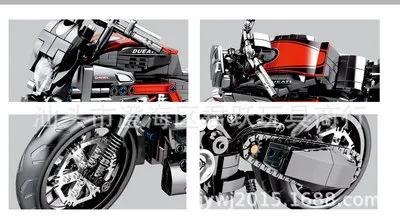 378 шт Technic мотоцикл Decool 3354 Technik скоростной гоночный мотоцикл Harey Набор строительных блоков Кирпичи DIY игрушки