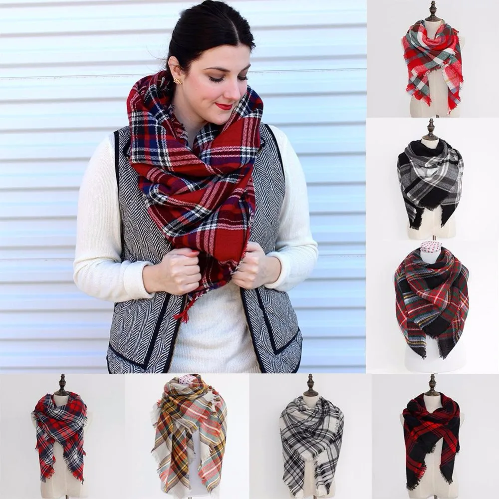 Женская Теплый Мода Плед Шали Обруча Глушитель Длинный Мягкий Шарф Пашмины |