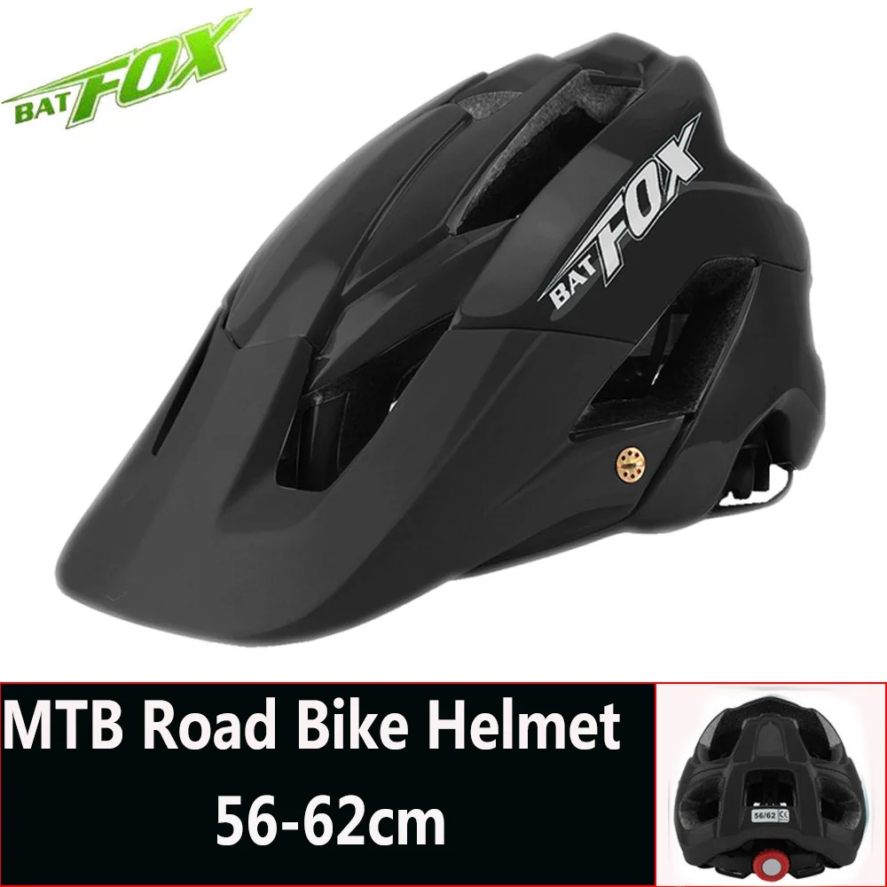 BATFOX велосипедный шлем для мужчин и женщин MTB велосипедный шлем розовый велосипедный горный шоссейный велосипедный безопасный открытый спортивный шлем с большим козырьком - Цвет: 5002-Black
