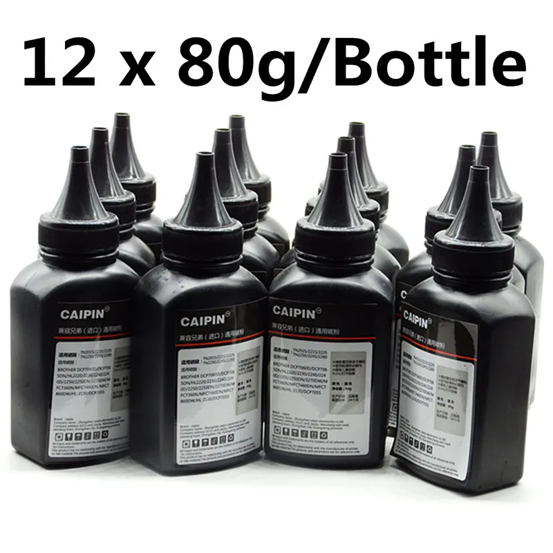 12 Bottle TN630 запасной черный лазерный тонер порошок Комплект для монокальция фосфат, L2540DN L2540DW L2560DW L2500 L2520 L2540 TN 2320 660 2380 лазерный принтер - Цвет: 12 Bottle
