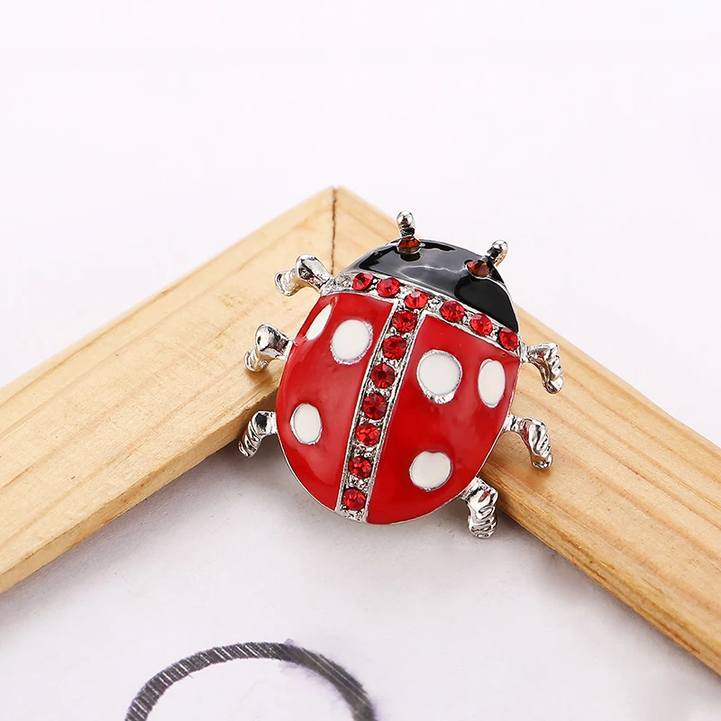 Красочные Стразы насекомое Божья коровка броши и булавки кристалл божья Жук